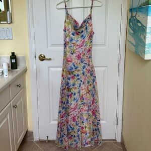 Abercrombie & Fitch Water Color Cowl Neck Dress